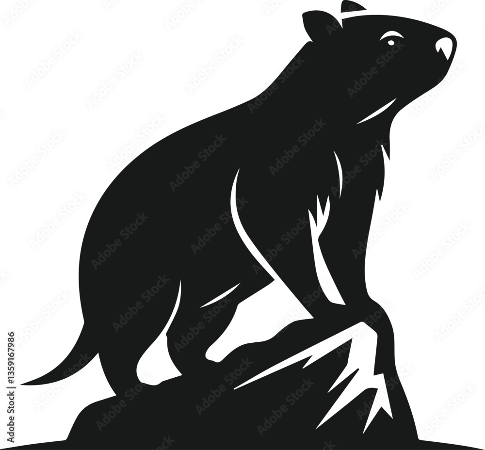 Fototapeta premium Wombat silhouette vector