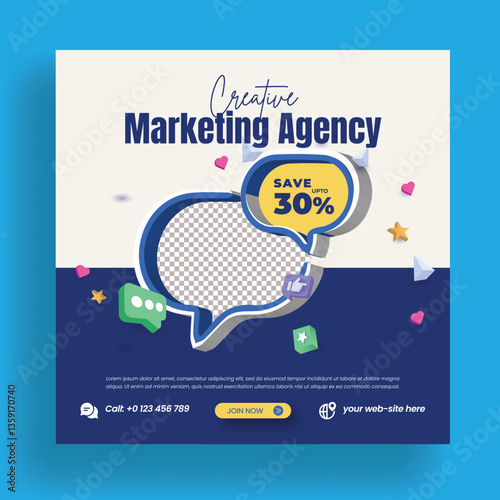 Modern creative live streaming webinar conference social media post and digital business marketing banner template suitable for square banner, flyer or poster with 3d render gradient colorful design