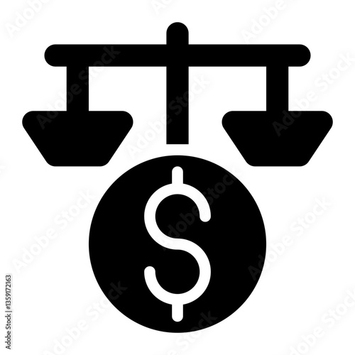 Equity, Balance, Economic of Scale Glyph Solid Icon
