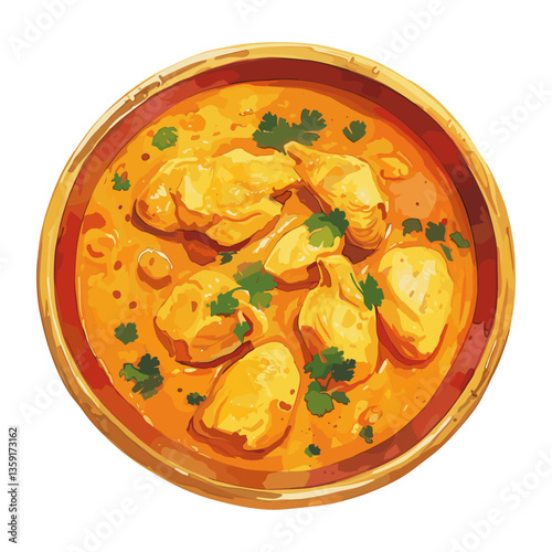 Chicken curry illustration chicken food vector