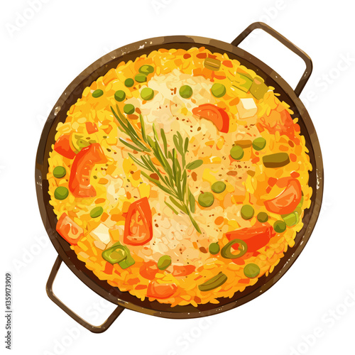 Paella illustration paella food vector