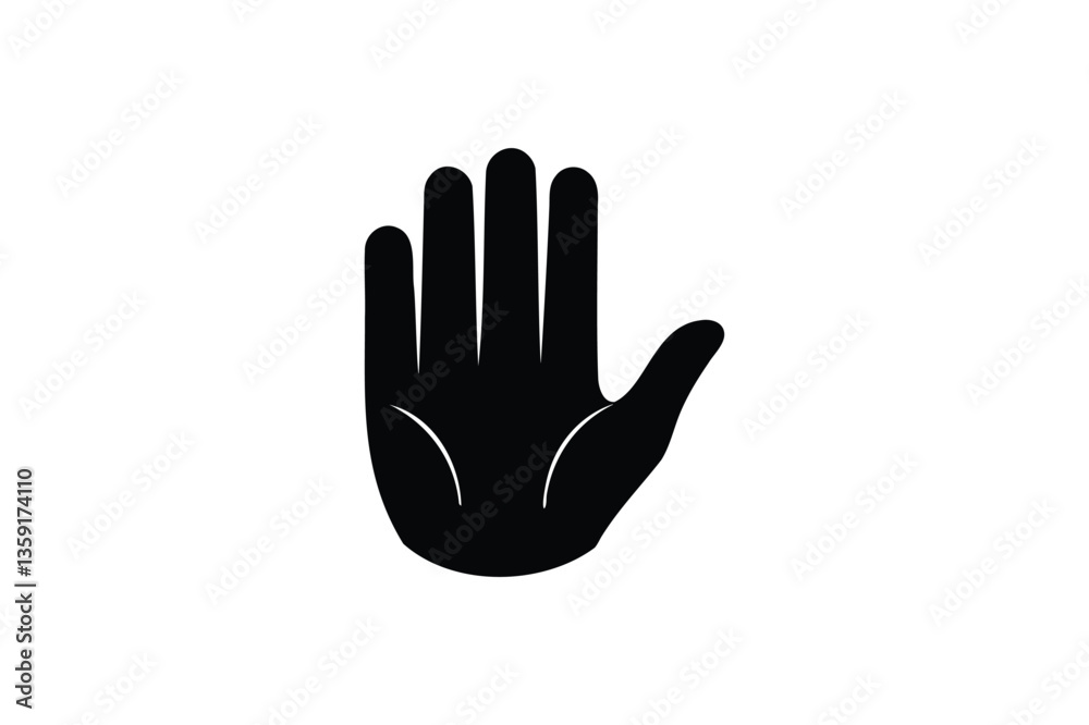 Black hand icon silhouette on white background Black hand icon silhouette on white background