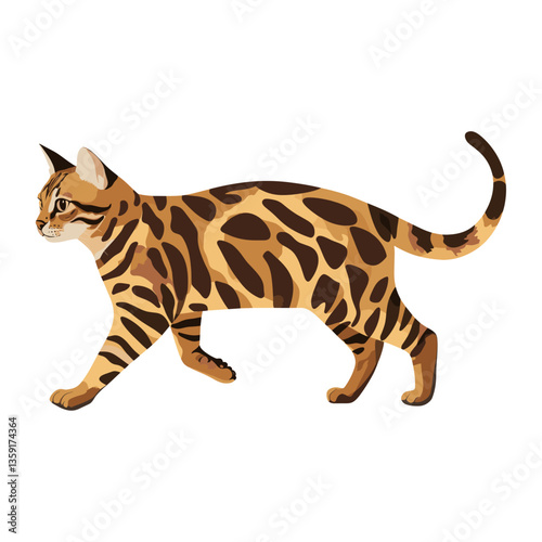 Bengal Cat cat illustration walking vector