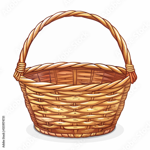 empty basket isolated on white