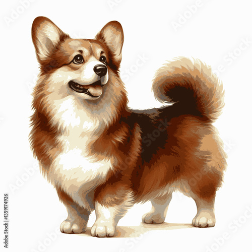 Corgi dog isolated watercolor vector illustration svg