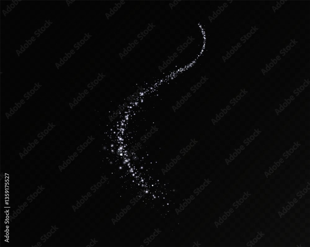 Fototapeta premium White dust. Light particles. Decoration. Vector. Christmas dust, bokeh lights.