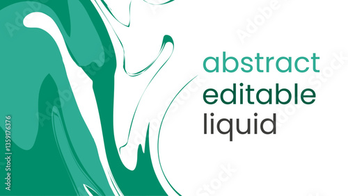 Abstract green and white liquid swirl vector with copy space