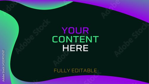 Fluid gradient shapes with vibrant green and purple hues