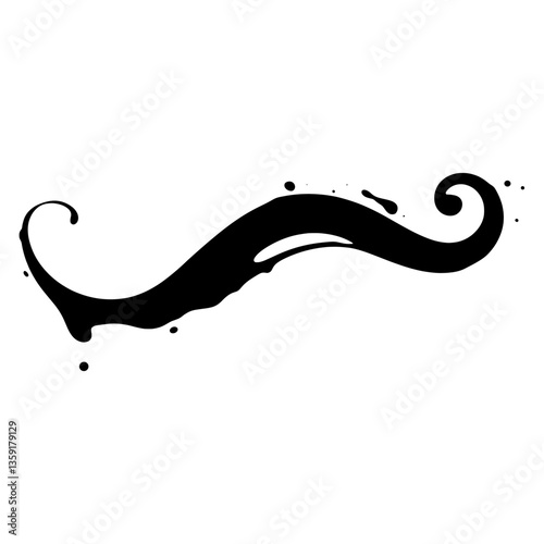 Water splash swirl black art vector