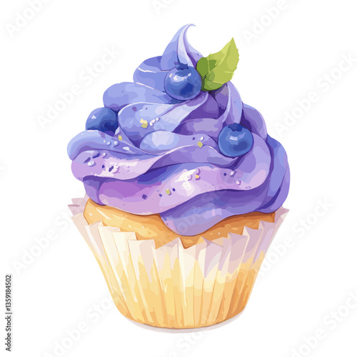 Blueberry Cupcake blueberry cupcake illustration vector