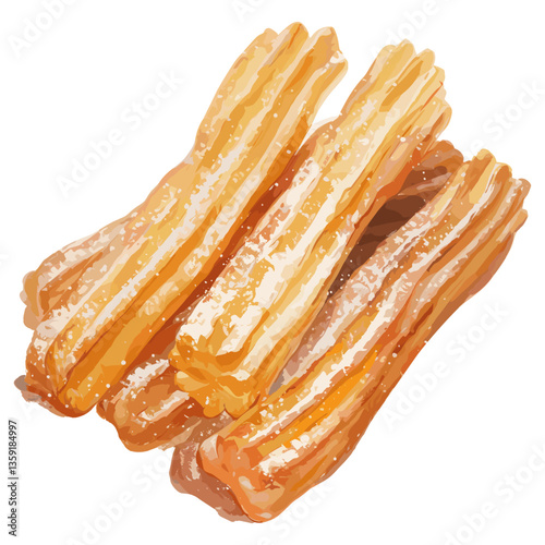 Churros dessert sugar traditional vector