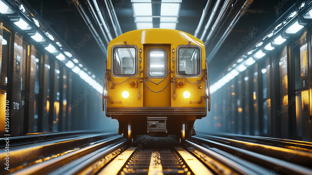 Naklejka premium subway train in motion