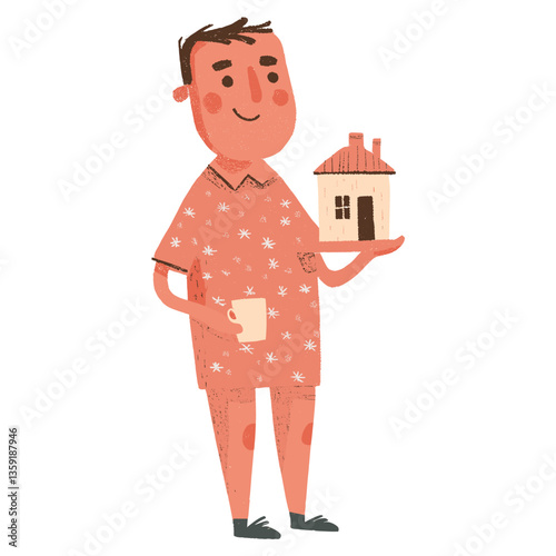 Architect illustration minimalist background vector