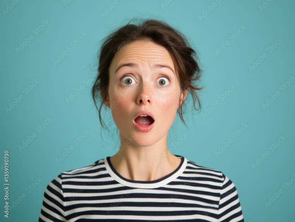 Surprised woman with mouth open Surprised woman with mouth open