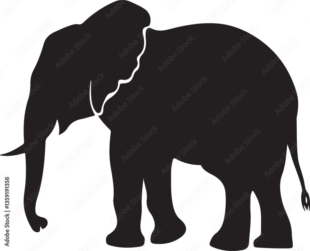 Fototapeta premium Elephant silhouette illustration vector .