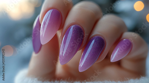 Stunning Ombre Nail Art Design Lavender and Purple Gradient Manicure