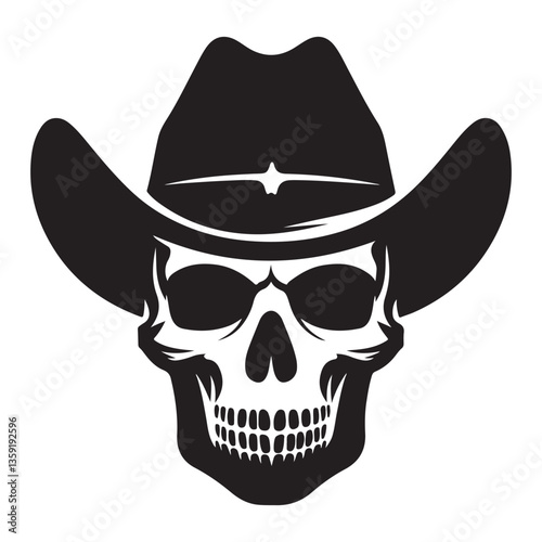 Cowboy Skull Illustration Design for Western Theme Projects