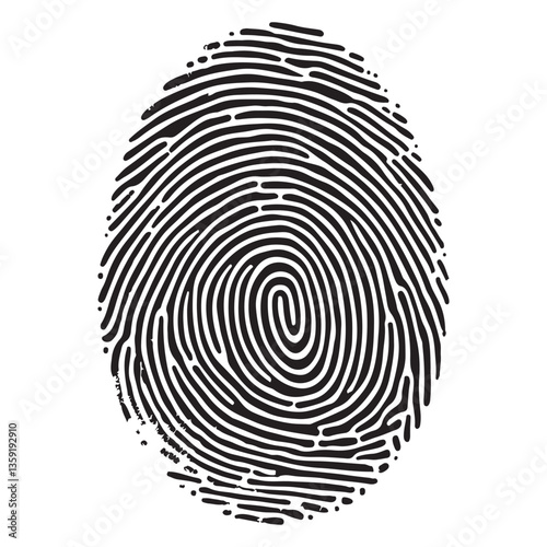 Unique Fingerprint Identification Illustration Vector for Personal Security Purposes