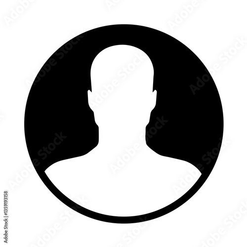 Silhouette of a person inside a circle, showing only the head and shoulders against a black background, symbolizing an anonymous internet user or profile without facial details or clothing.

