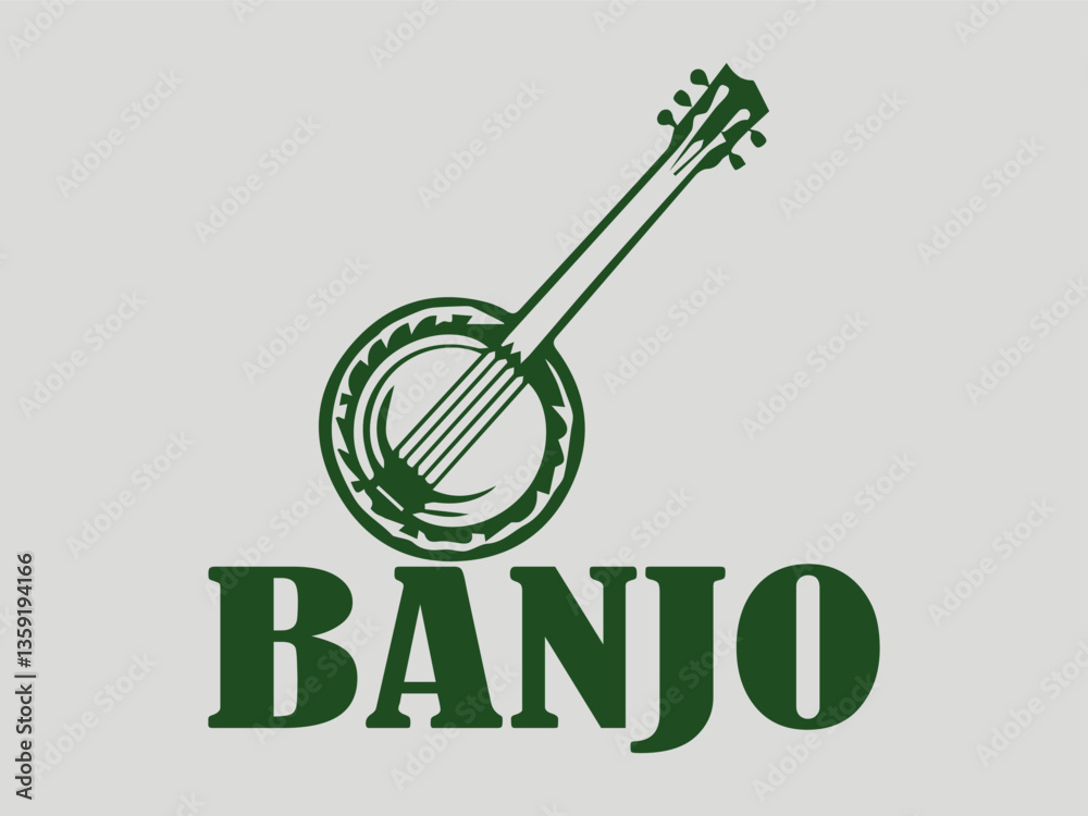 Stylized banjo illustration with decorative lines and Musical instrument and folk music concept. Minimalist stylized banjo illustration with clean lines and a modern design and logo vector banjo Stylized banjo illustration with decorative lines and Musical instrument and folk music concept. Minimalist stylized banjo illustration with clean lines and a modern design and logo vector banjo