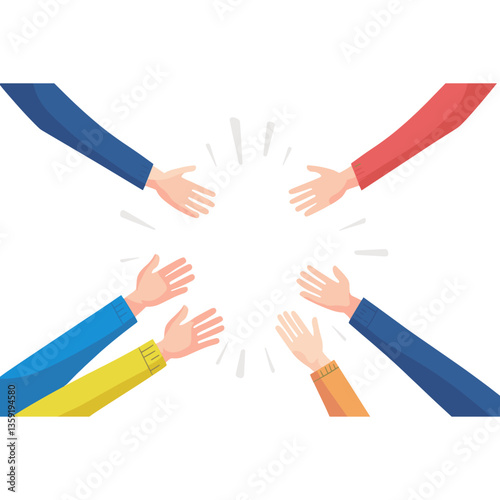 Hands clapping illustration collaboration collaborative vector