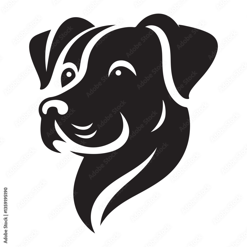 Fototapeta premium Adorable black labrador retriever illustration vector logo for pet company