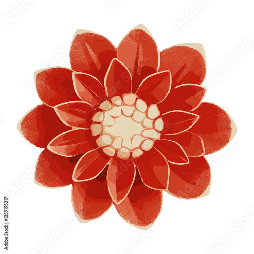 Dahlia flower icon illustration design accessories vector