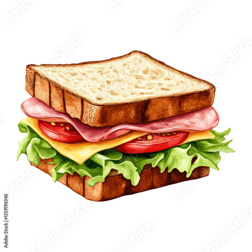 Sandwich illustration background white lettuce vector