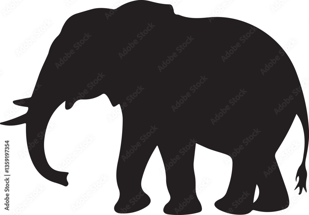 Obraz premium Elephant silhouette illustration vector .
