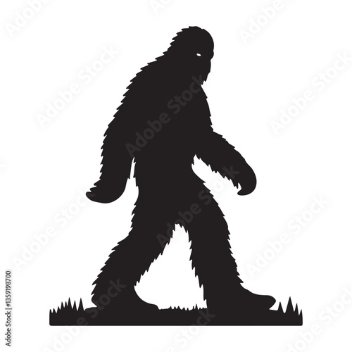 Bigfoot Silhouette Illustration Sasquatch Mystery Legend Walking Figure