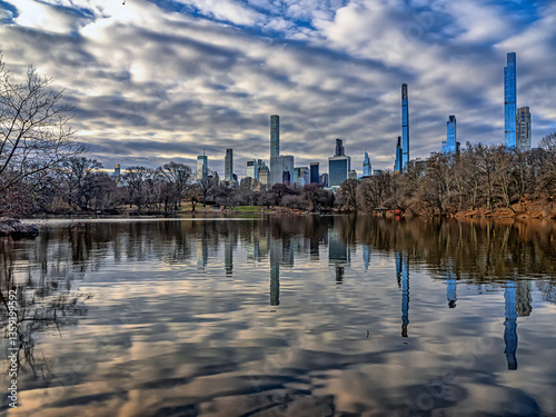 Obraz na płótnie Central Park, New York City at the lake w salonie