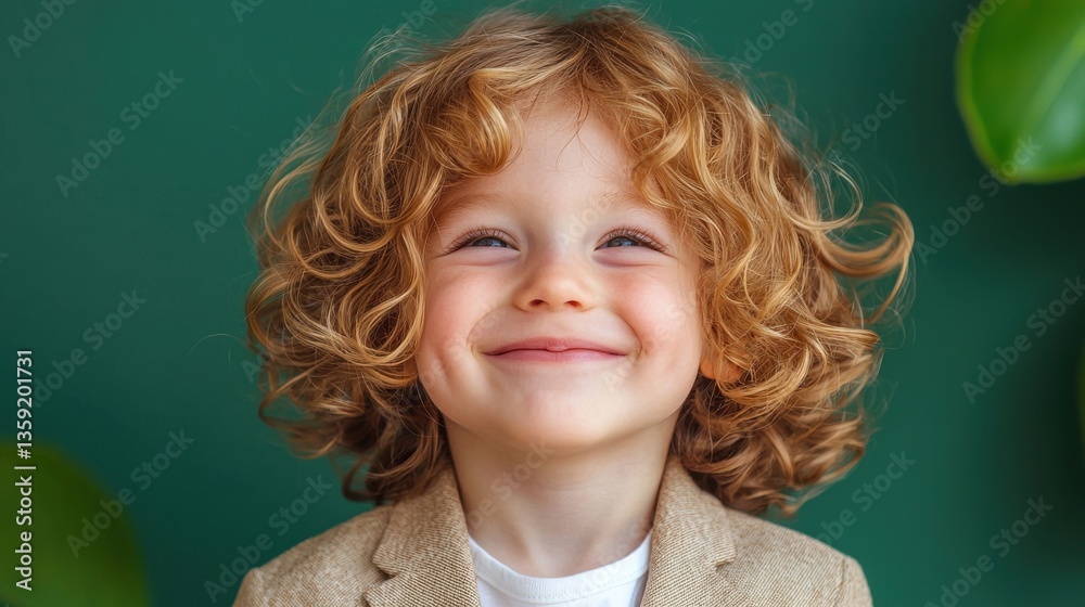 Happy Toddler with Curly Red Hair and Freckles Happy Toddler with Curly Red Hair and Freckles