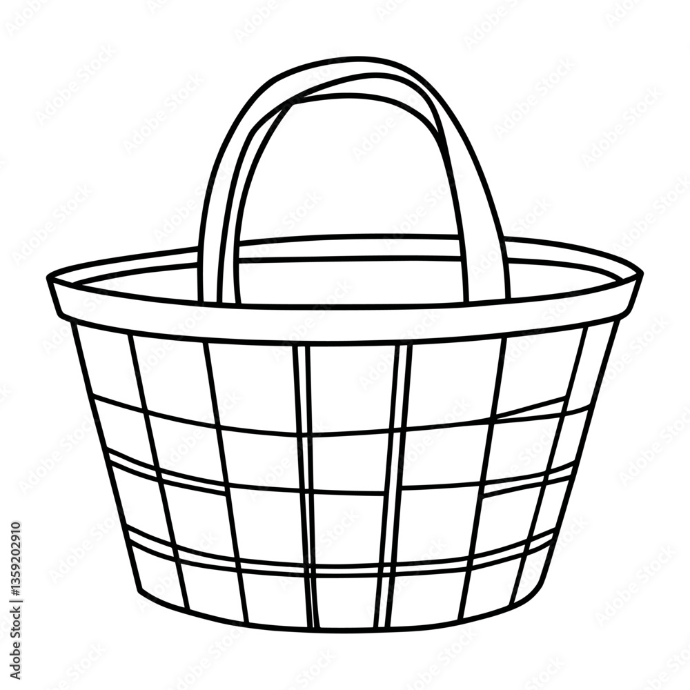 Paper shopping basket simple white line vector Paper shopping basket simple white line vector