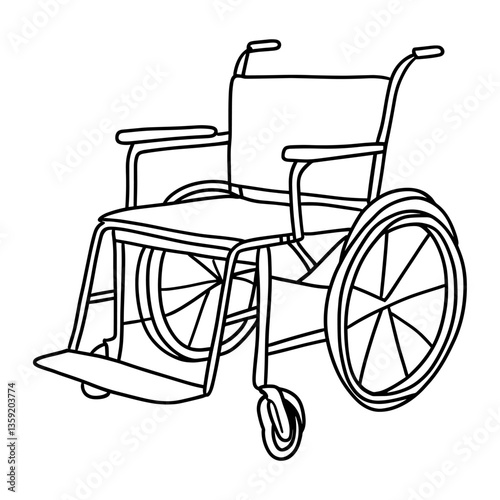 Obraz na płótnie Wheelchair drawing simple line vector w salonie
