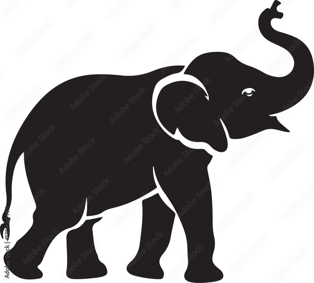 Obraz premium Elephant silhouette illustration vector 