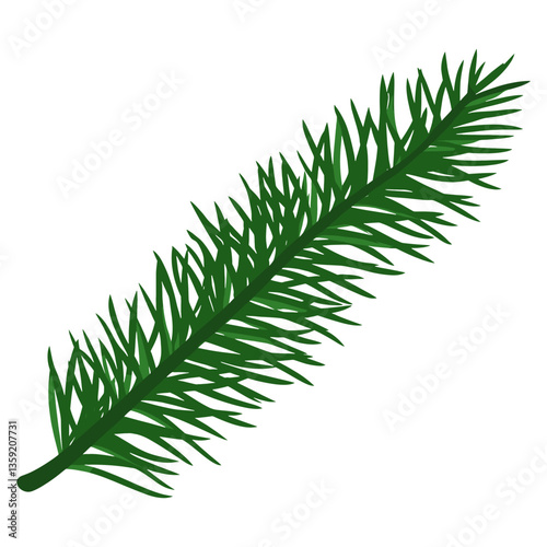Curve green pine leaf illustration plant botanical vector