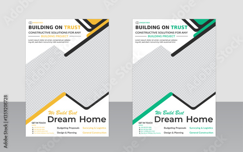 Professional construction flyer design – clean and modern a4 layout for promoting construction and renovation projects
