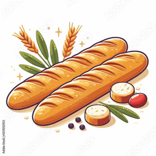 baguette, food, bread, bakery, breakfast, french, bun, meal, fresh, pastry, loaf, wheat, healthy, crust, tasty, nutrition, brown, isolated, flour, bake, organic, background, traditional, delicious, ce