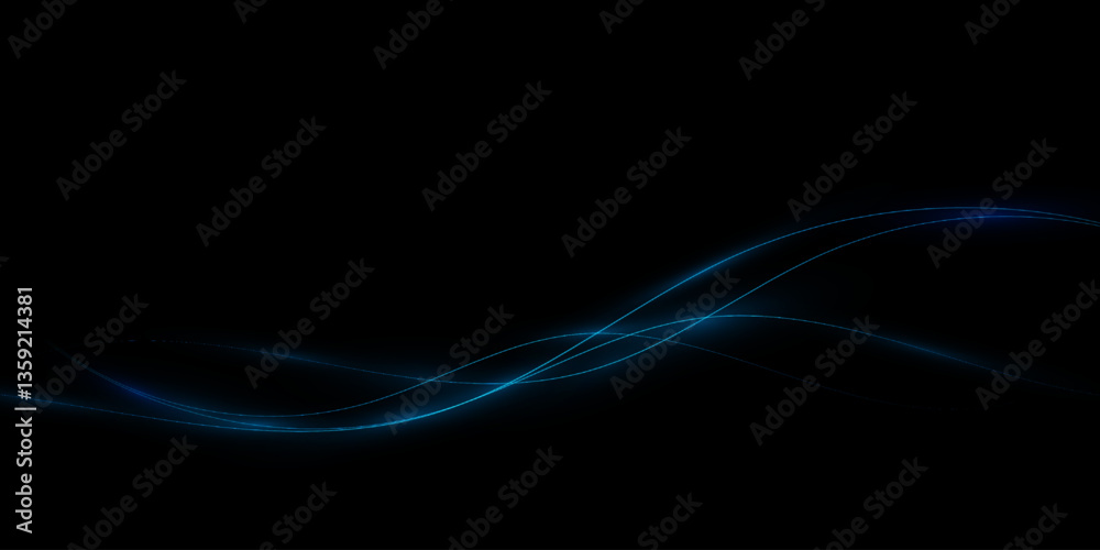 Naklejka premium Abstract lines.Neon lines of speed and fast wind. effect of moving at the speed of light. Blue glow effect. Magic shiny line. Neon. Background. 
