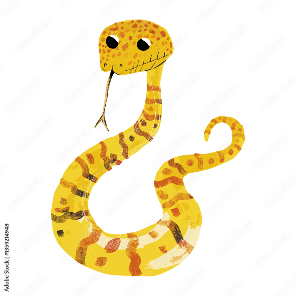 Fototapeta premium Cute snake illustration reptile colorful artistic vector