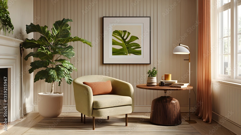 Fototapeta premium Minimalist Fern Display for Interior Design