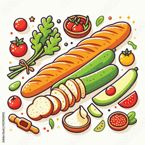 baguette, food, bread, bakery, breakfast, french, bun, meal, fresh, pastry, loaf, wheat, healthy, crust, tasty, nutrition, brown, isolated, flour, bake, organic, background, traditional, delicious, ce