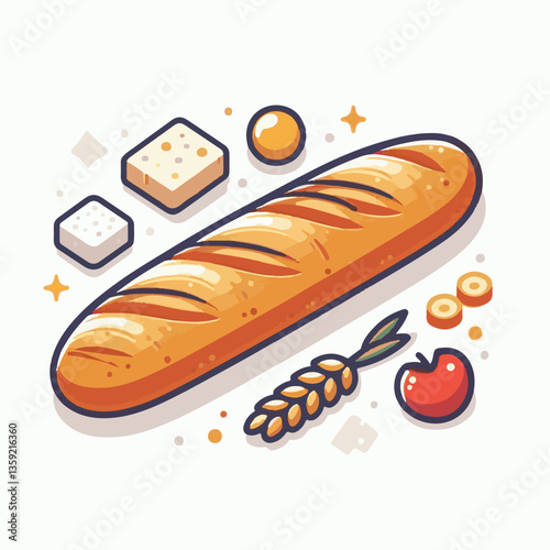 baguette, food, bread, bakery, breakfast, french, bun, meal, fresh, pastry, loaf, wheat, healthy, crust, tasty, nutrition, brown, isolated, flour, bake, organic, background, traditional, delicious, ce