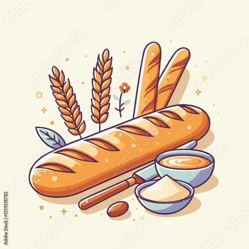 baguette, food, bread, bakery, breakfast, french, bun, meal, fresh, pastry, loaf, wheat, healthy, crust, tasty, nutrition, brown, isolated, flour, bake, organic, background, traditional, delicious, ce