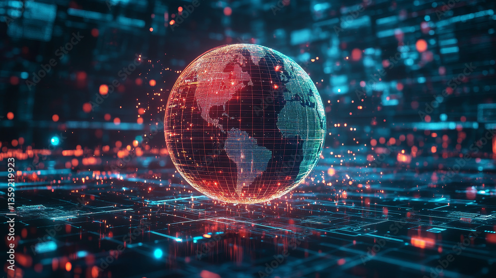 BigData. Artificial Intelligence. Control over the global network. 3D illustration on a futuristic background BigData. Artificial Intelligence. Control over the global network. 3D illustration on a futuristic background