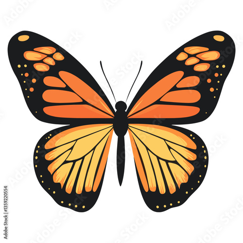 Illustration of butterfly monarch insect art vector