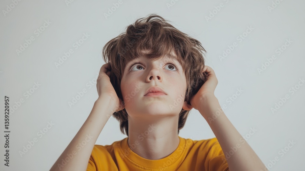 Thoughtful Boy Looking Upward Thoughtful Boy Looking Upward