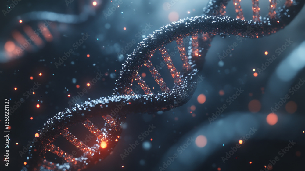 DNA research molecule. 3D illustration DNA research molecule. 3D illustration