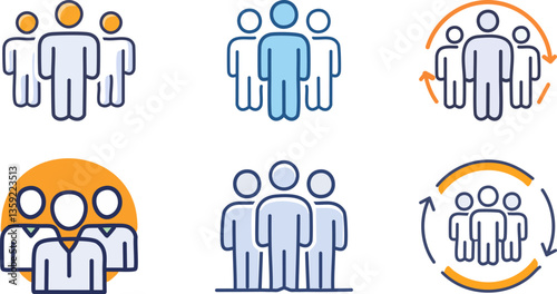 Teamwork/Group of People Icon, which symbolizes teamwork, human resource management, or collaboration