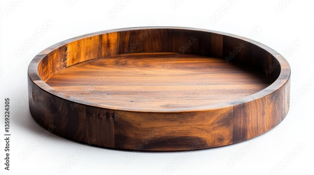Round Wooden Tray, Acacia Wood Serving Platter, Rustic Farmhouse Round Wooden Tray, Acacia Wood Serving Platter, Rustic Farmhouse
